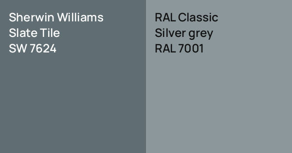 Slate 700 Sherwin Williams Slate Tile vs. RAL Classic Silver grey comparison