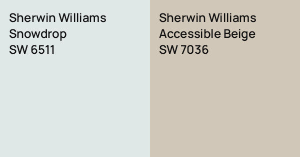 Sw Snowdrop Sherwin Williams Snowdrop vs. Sherwin Williams Accessible Beige comparison