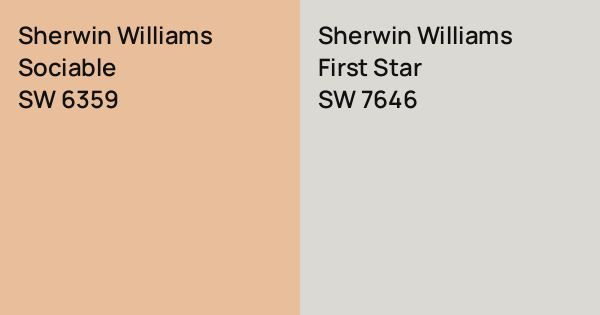Socialable Color Sherwin Williams Sociable vs. Sherwin Williams First Star comparison