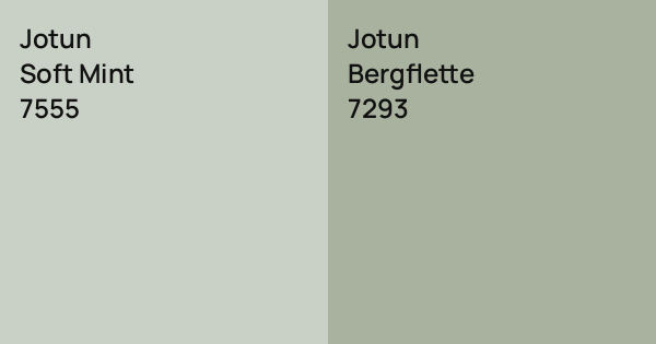 Sofe Color Jotun Soft Mint vs. Jotun Bergflette comparison