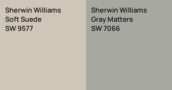 Sherwin Williams Soft Suede vs. Sherwin Williams Gray Matters comparison
