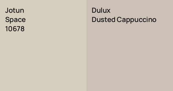 Jotun Space vs. Dulux Dusted Cappuccino comparison