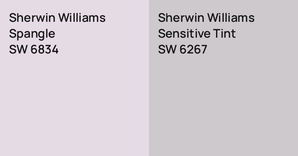 Sherwin Williams Spangle vs. Sherwin Williams Sensitive Tint comparison
