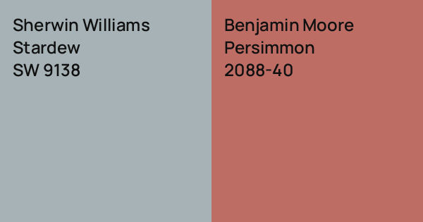 Sherwin Williams Stardew vs. Benjamin Moore Persimmon comparison