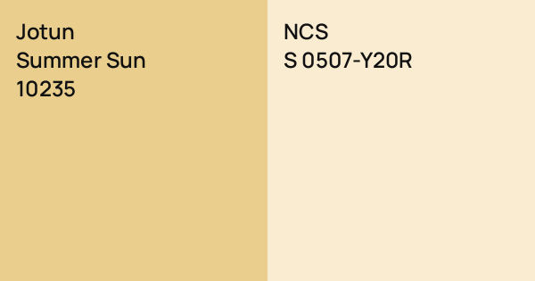 Jotun Summer Sun vs. NCS S 0507-Y20R comparison