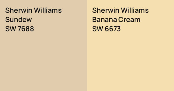 Sw6673 Sherwin Williams Sundew vs. Sherwin Williams Banana Cream comparison