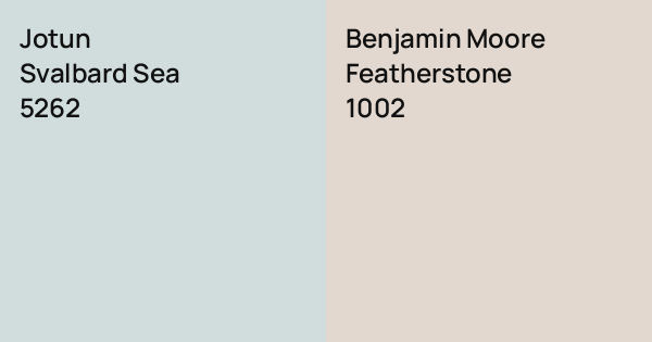 Jotun Svalbard Sea vs. Benjamin Moore Featherstone comparison