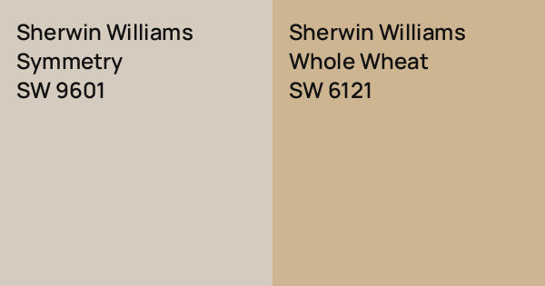 Sherwin Williams Symmetry vs. Sherwin Williams Whole Wheat comparison