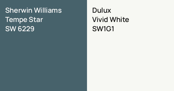 Sherwin Williams Tempe Star vs. Dulux Vivid White comparison
