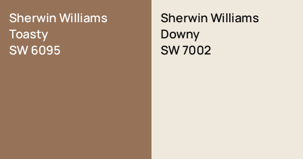 Toasty Color Code Sherwin Williams Toasty vs. Sherwin Williams Downy comparison