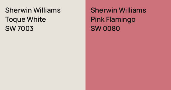 Sherwin Williams Toque White vs. Sherwin Williams Pink Flamingo comparison