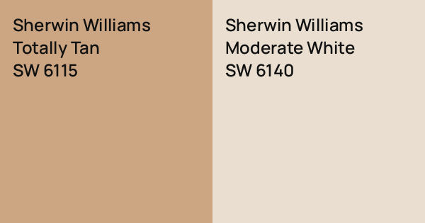 Sherwin Williams Totally Tan vs. Sherwin Williams Moderate White comparison