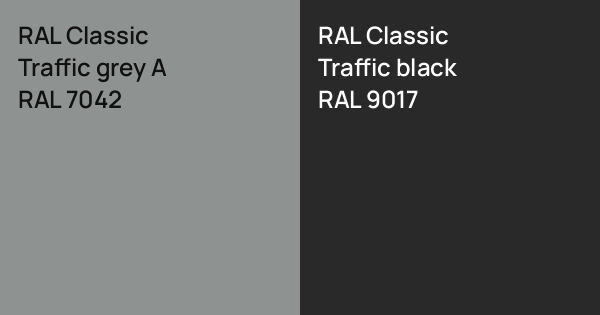 Traffic Grey Ral Code RAL Classic Traffic grey A vs. RAL Classic Traffic black comparison