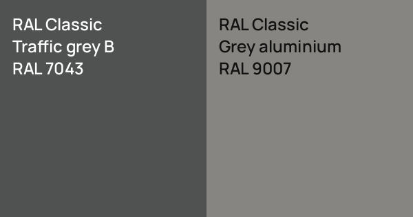 RAL Classic Traffic grey B vs. RAL Classic Grey aluminium comparison
