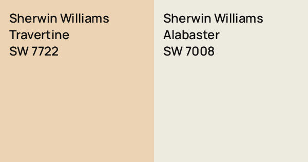 Sw 7722 Sherwin Williams Travertine vs. Sherwin Williams Alabaster comparison