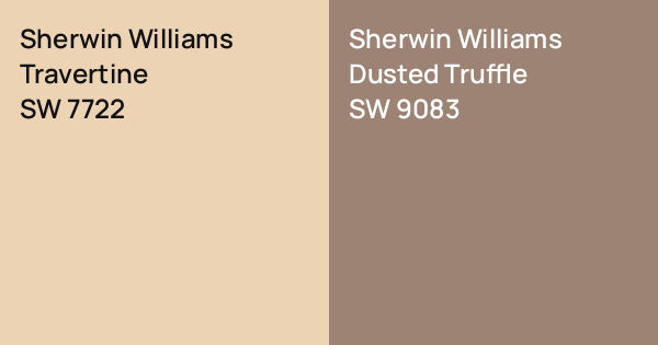 Sw 7722 Sherwin Williams Travertine vs. Sherwin Williams Dusted Truffle comparison