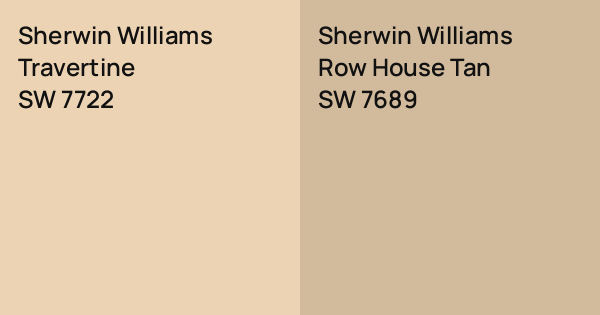 Sw 7722 Sherwin Williams Travertine vs. Sherwin Williams Row House Tan comparison
