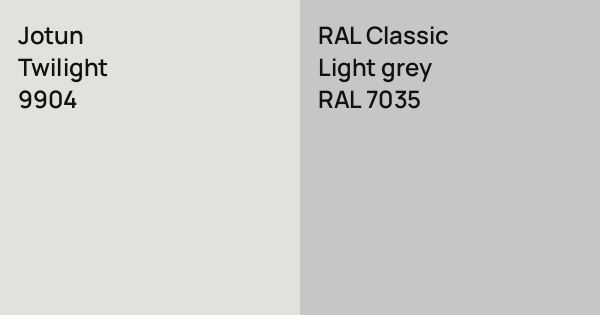 Jotun Twilight vs. RAL Classic Light grey comparison