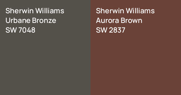 Sherwin Williams Urbane Bronze vs. Sherwin Williams Aurora Brown comparison