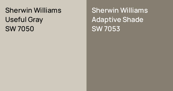 Sherwin Williams Useful Gray vs. Sherwin Williams Adaptive Shade comparison