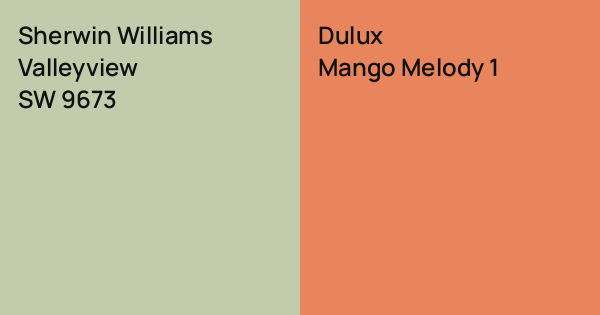 Sherwin Williams Valleyview vs. Dulux Mango Melody 1 comparison