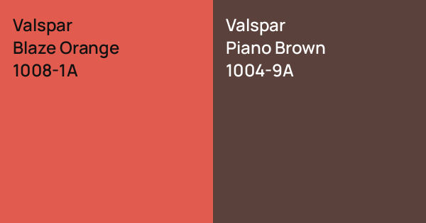 Valspar Blaze Orange vs. Valspar Piano Brown comparison