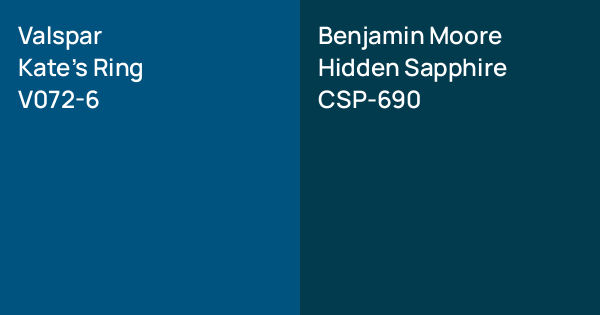 Valspar Kate's Ring vs. Benjamin Moore Hidden Sapphire comparison