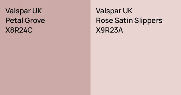 Valspar UK Petal Grove vs. Valspar UK Rose Satin Slippers comparison