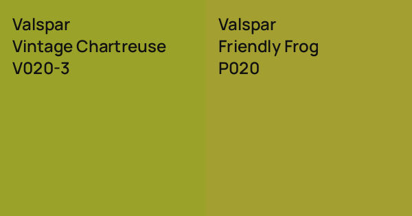 Valspar Vintage Chartreuse vs. Valspar Friendly Frog comparison