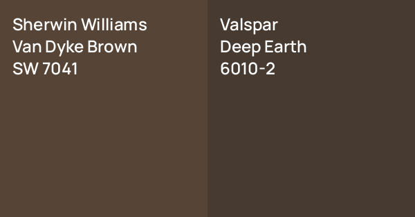 Sherwin Williams Van Dyke Brown vs. Valspar Deep Earth comparison