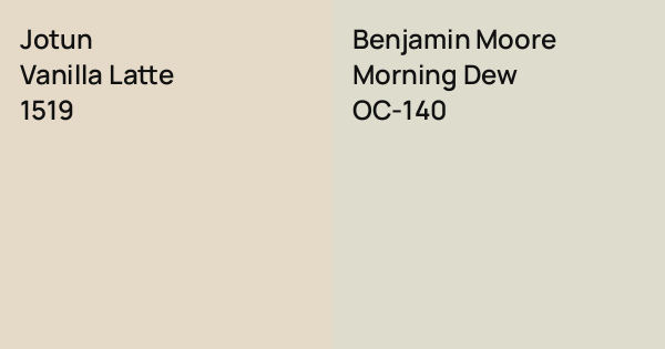 jotun-vanilla-latte-vs-benjamin-moore-morning-dew-comparison