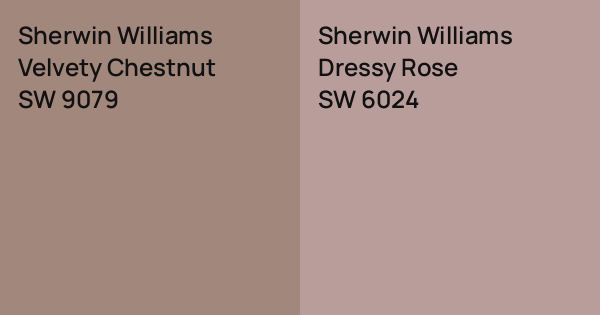Red Roses Fixtures Sherwin Williams Velvety Chestnut vs. Sherwin Williams Dressy Rose ...