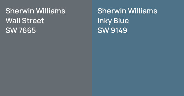 Sherwin Williams Wall Street vs. Sherwin Williams Inky Blue comparison