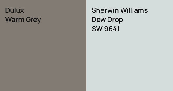 Dulux Warm Grey vs. Sherwin Williams Dew Drop comparison