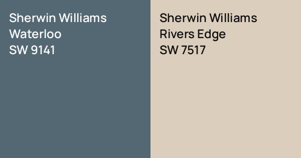 Sherwin Williams Waterloo vs. Sherwin Williams Rivers Edge comparison
