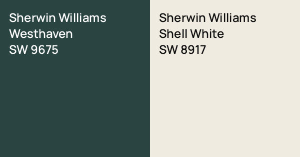 Sherwin Williams Westhaven vs. Sherwin Williams Shell White comparison