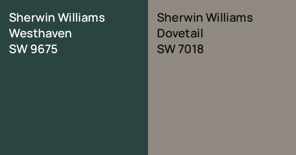 Sherwin Williams Westhaven vs. Sherwin Williams Dovetail comparison