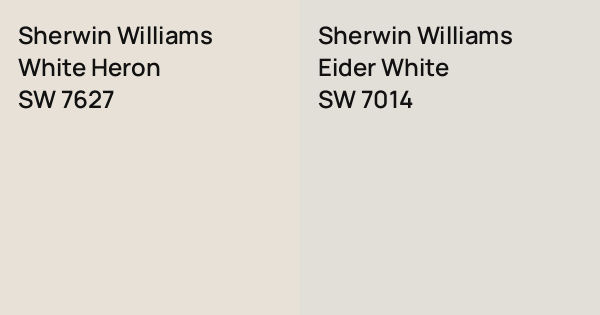Sherwin Williams White Heron vs. Sherwin Williams Eider White comparison