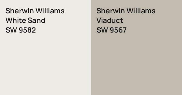 Sherwin Williams White Sand vs. Sherwin Williams Viaduct comparison