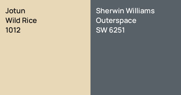 Sw Wild Rice Color Jotun Wild Rice vs. Sherwin Williams Outerspace comparison