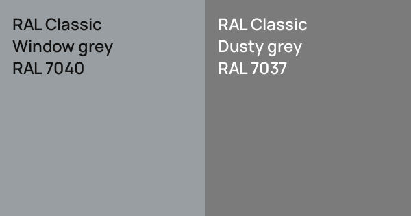 RAL Classic Window grey vs. RAL Classic Dusty grey comparison