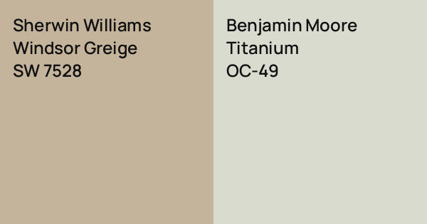 Sherwin Williams Windsor Greige vs. Benjamin Moore Titanium comparison