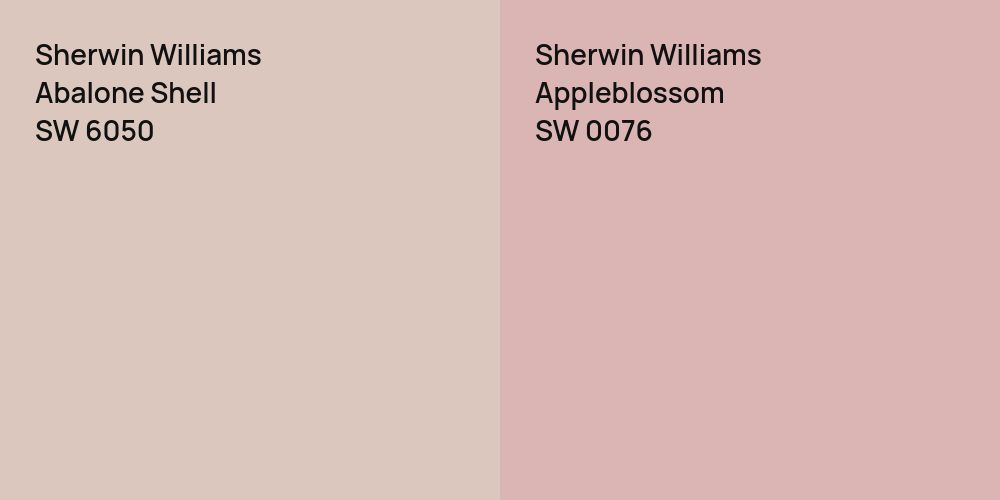 Sherwin Williams Abalone Shell vs. Sherwin Williams Appleblossom