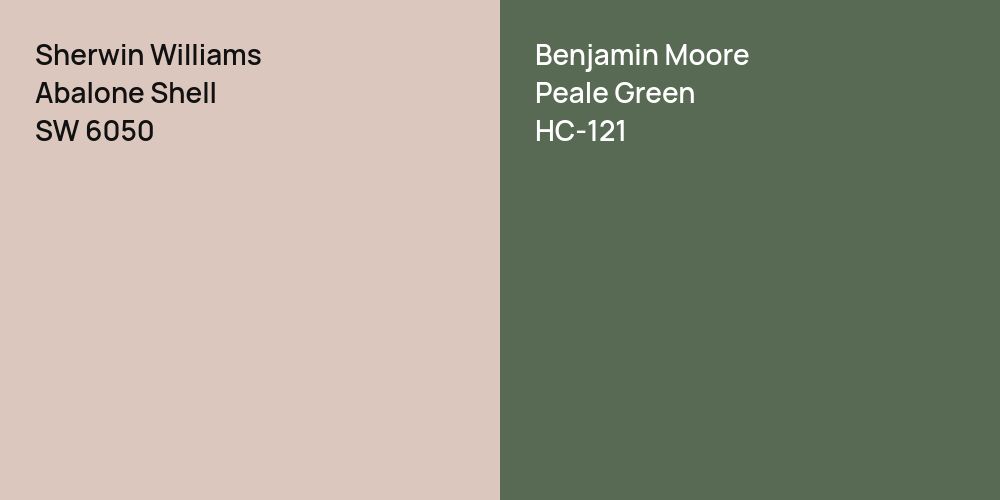 Sherwin Williams Abalone Shell vs. Benjamin Moore Peale Green