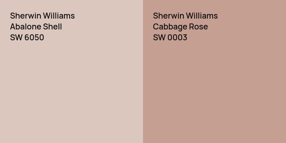 Sherwin Williams Abalone Shell vs. Sherwin Williams Cabbage Rose