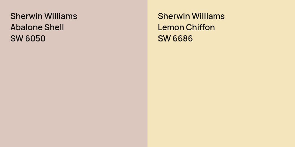 Sherwin Williams Abalone Shell vs. Sherwin Williams Lemon Chiffon