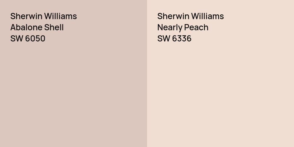 Sherwin Williams Abalone Shell vs. Sherwin Williams Nearly Peach