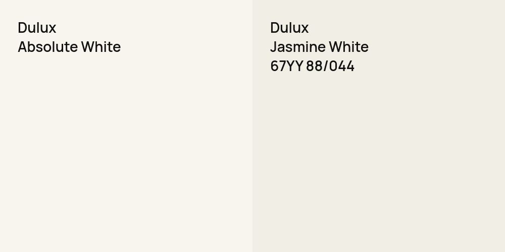 Dulux Absolute White vs. Dulux Jasmine White