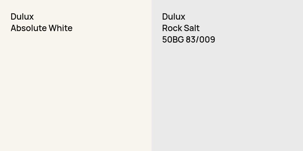 Dulux Absolute White vs. Dulux Rock Salt