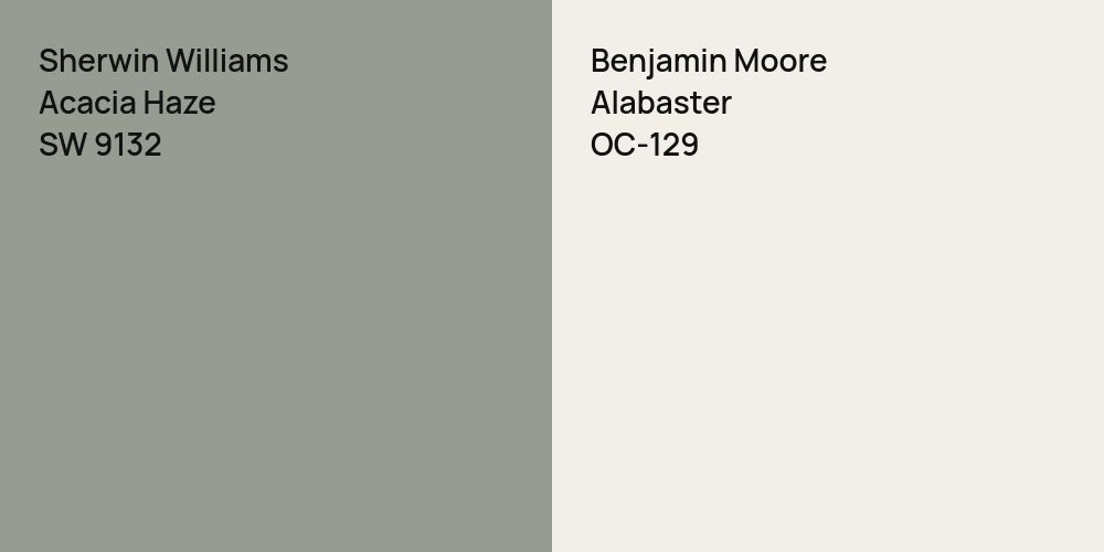 Sherwin Williams Acacia Haze vs. Benjamin Moore Alabaster